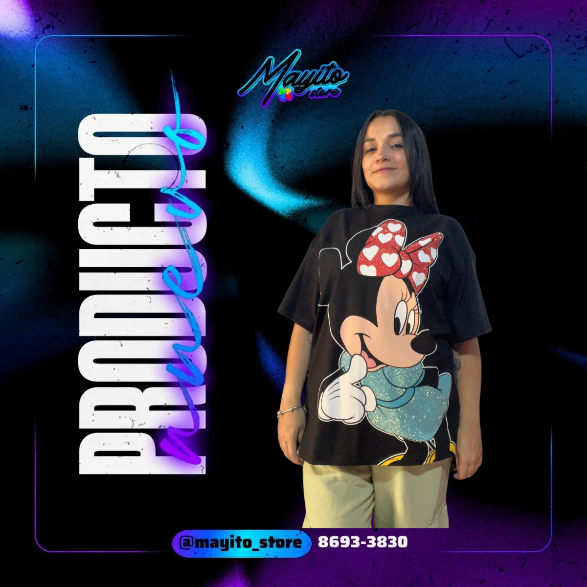Blusón Minnie grande negra